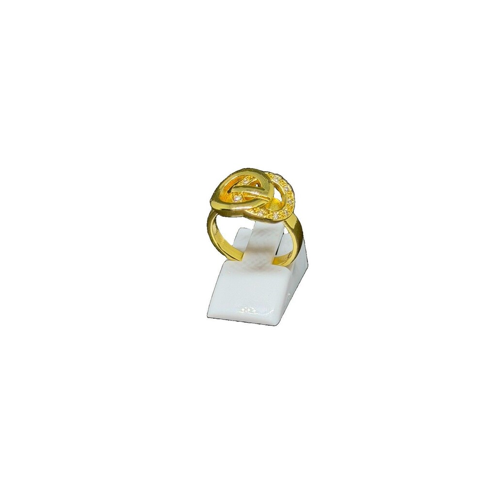 Gold Tone Knot Style Band Ring Metal No Stone 0 Gemstones Size 8 - Picture 3 of 7